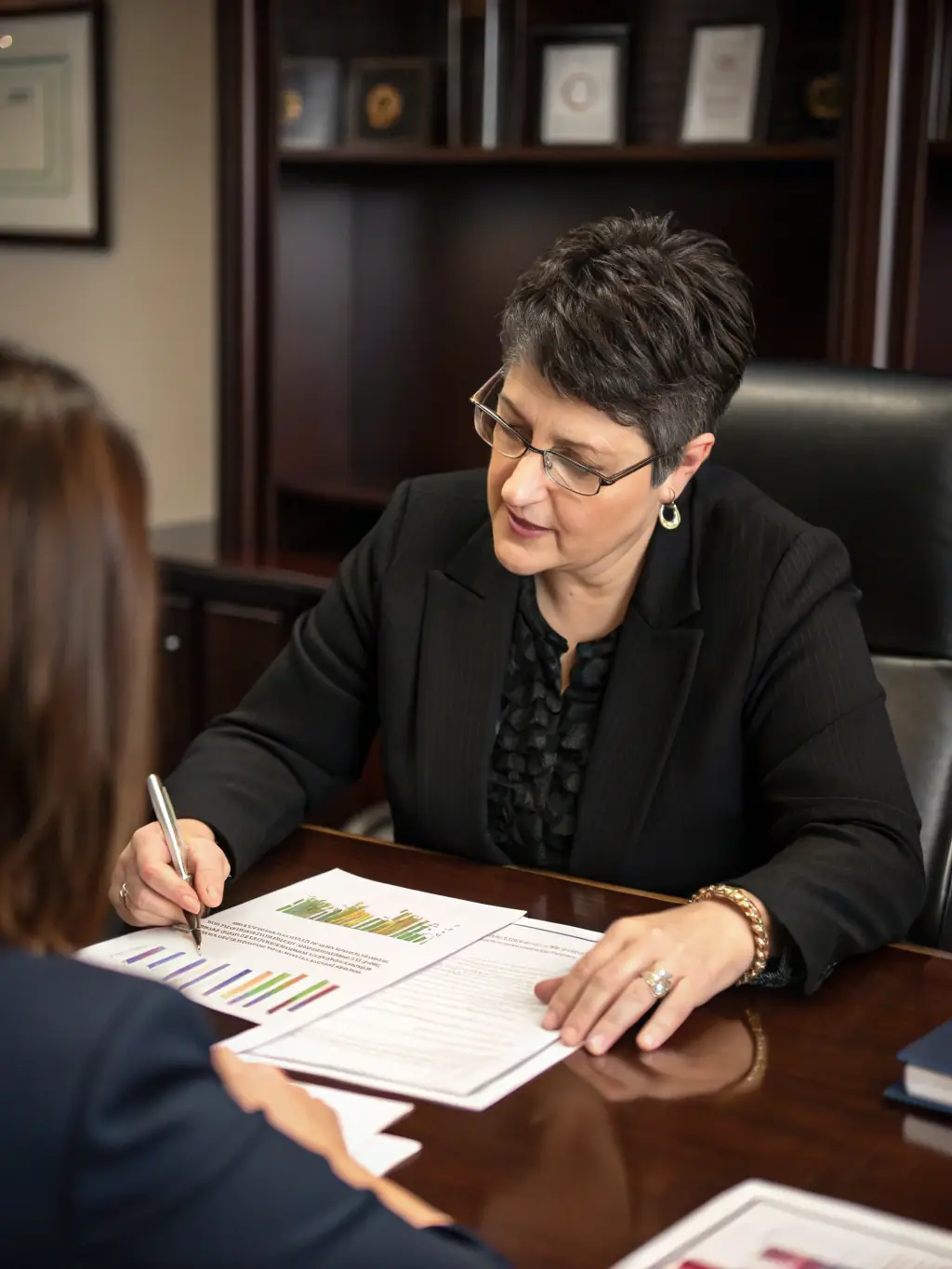 An athlete reviewing financial documents and discussing investment strategies with a TEAM PM financial advisor.